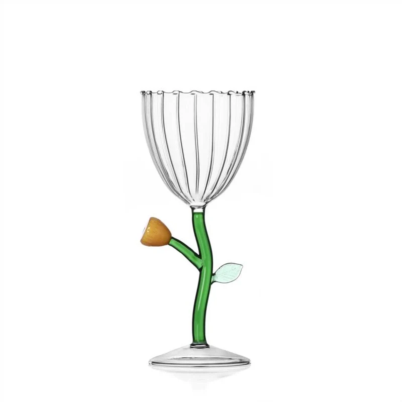 28 cl - Botanica Fiore Calice Multiuso Effetto Ottico In Vetro Borosilicato