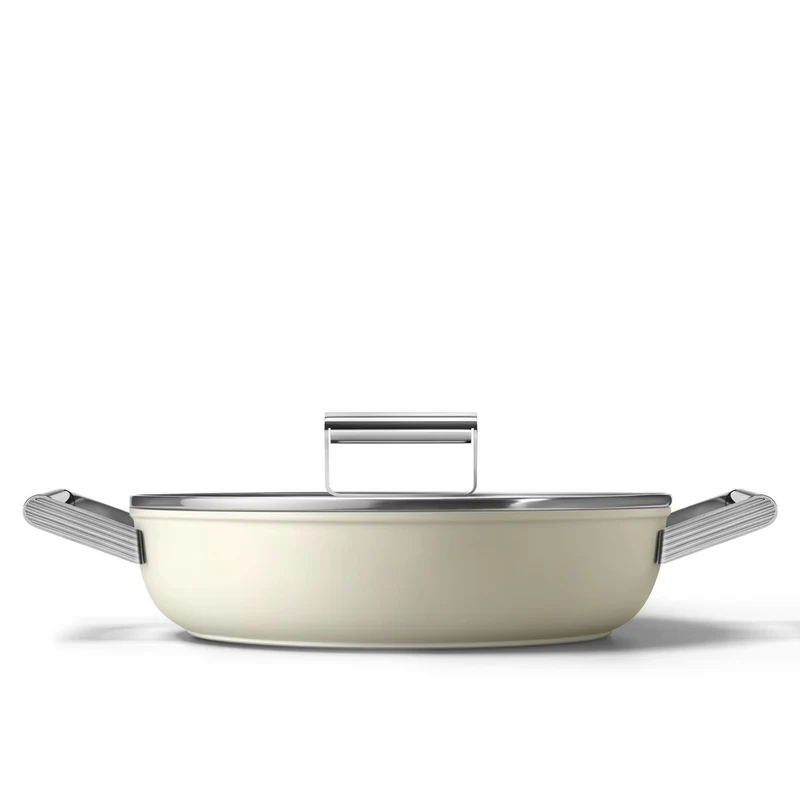 28 cm - Cookware Tegame Basso Antiaderente Ceramico In Alluminio Con Coperchio