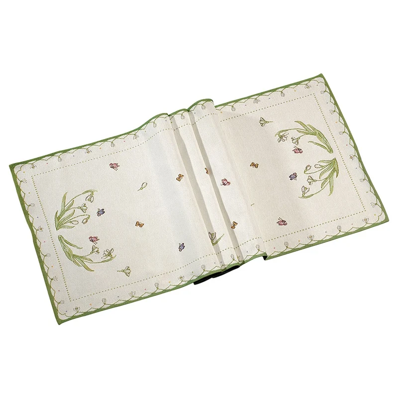 42x143 cm - Colorful Spring Runner Tavola In Cotone - Set 4 Pz