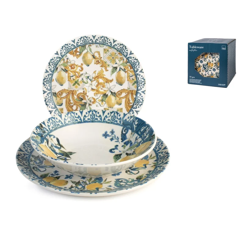 Coupe Sicily Servizio Piatti In Stoneware - Set 18 Pz