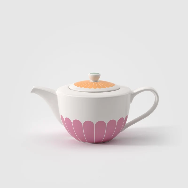 1.2 L - Fleur Teiera In Porcellana Premium