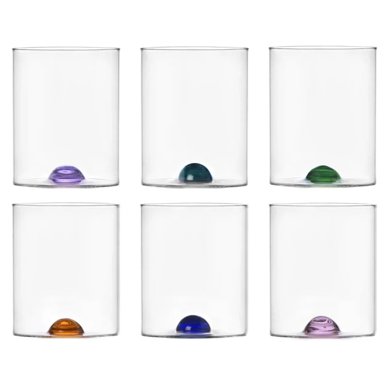 35 cl - Luna Tumbler Bicchiere Acqua In Vetro Borosilicato - Set 6 Pz