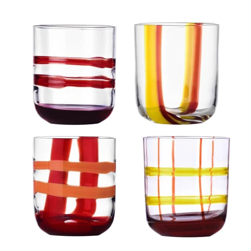 35 cl - Gesti Tumbler Bicchiere Acqua In Vetro Borosilicato - Set 4 Pz