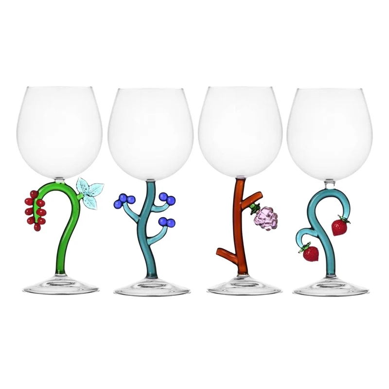35 cl - Fruits & Flowers Calice Multiuso In Vetro Borosilicato - Set 4 Pz