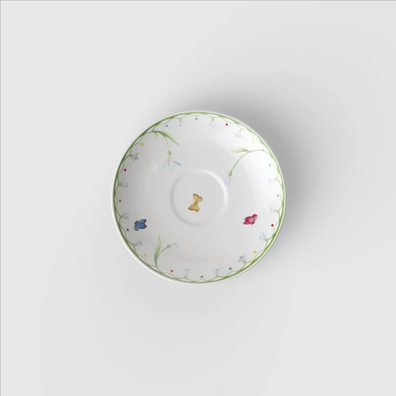 11.7 cm - Colorful Spring Piattino Tazzina Caffè In Porcellana Premium - Set 6 Pz