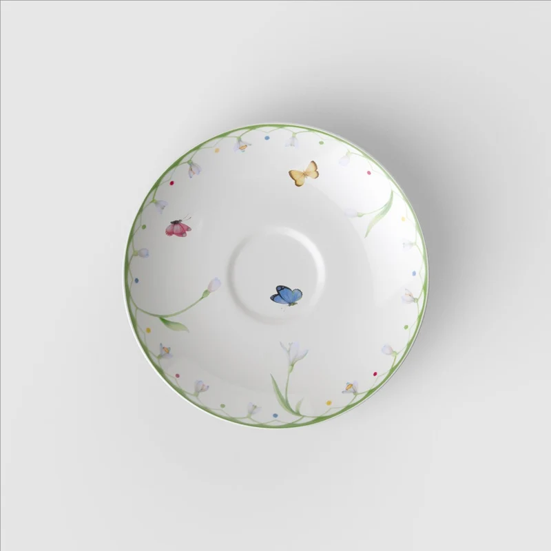14.8 cm - Colorful Spring Piattino Tazzina Tè In Porcellana Premium - Set 6 Pz
