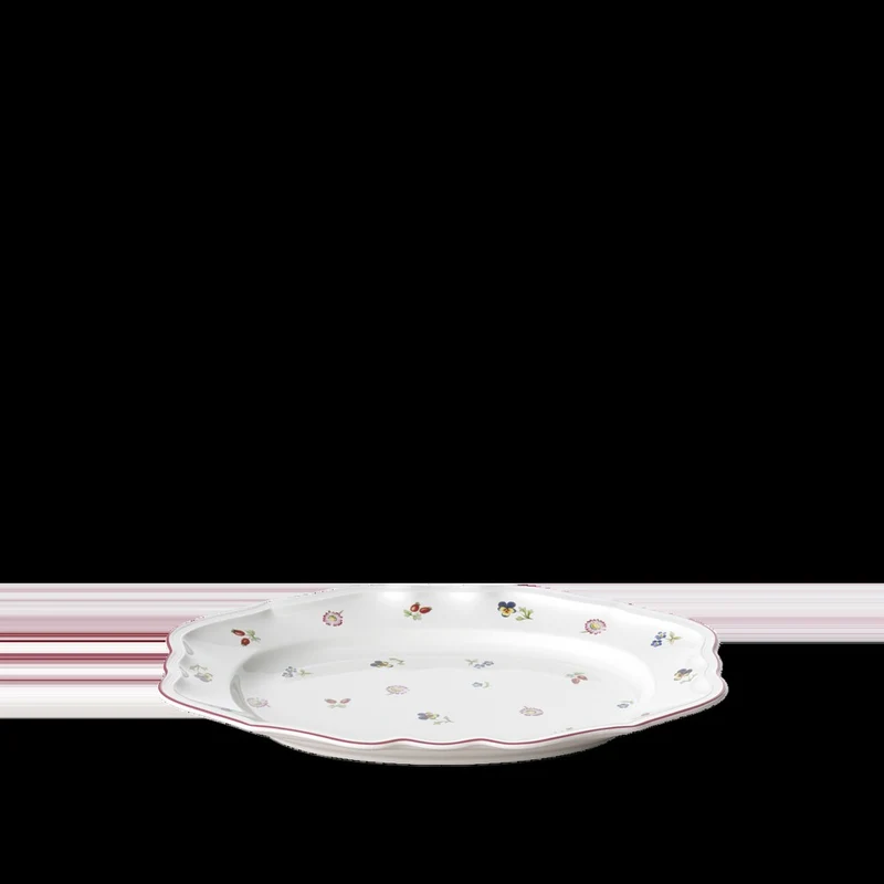 36.70x26.40 cm - Petite Fleur Vassoio Piatto Presentazione In Porcellana Premium