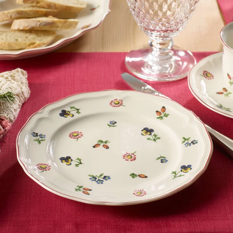 20.7 cm - Petite Fleur Piatto Dessert In Porcellana Premium - Set 6 Pz