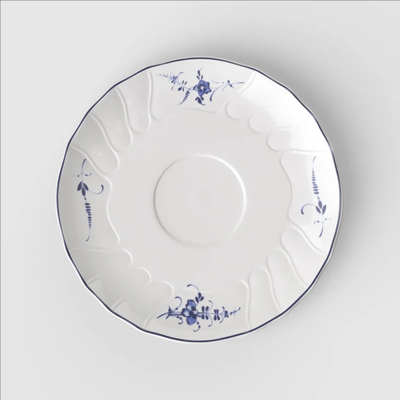 18.7 cm - Vieux Luxembourg Piatto Tazza Brodo In Porcellana Premium - Set 6 Pz