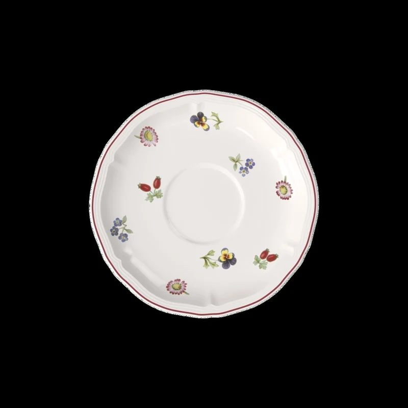 17 cm - Petite Fleur Piattino Tazza Cappuccino In Porcellana Premium - Set 6 Pz