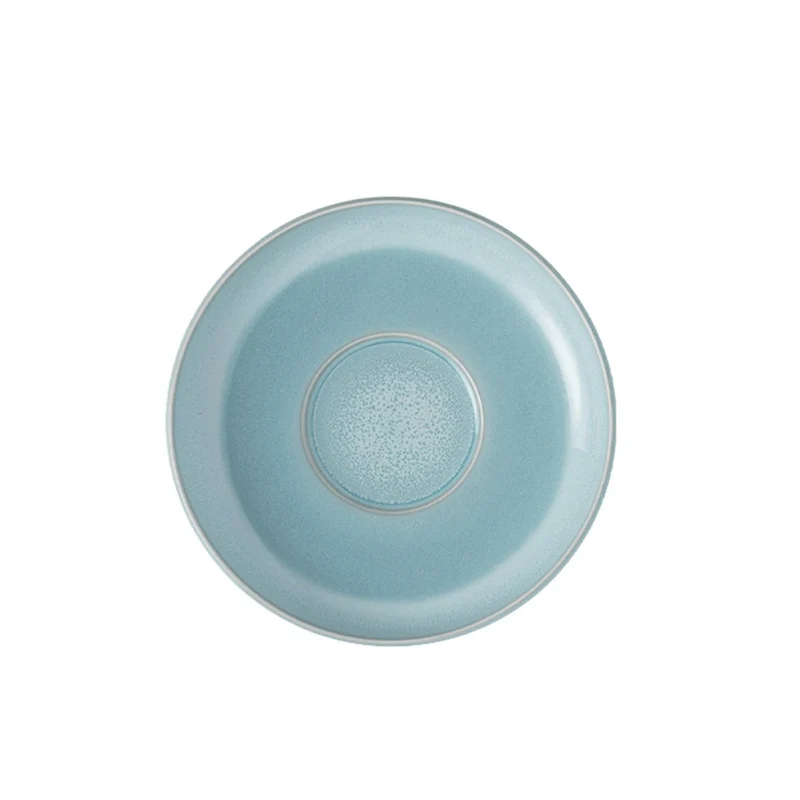 16.1 cm - Perlemor Aqua Piattino Tazzina Caffè In Porcellana Premium - Set 6 Pz