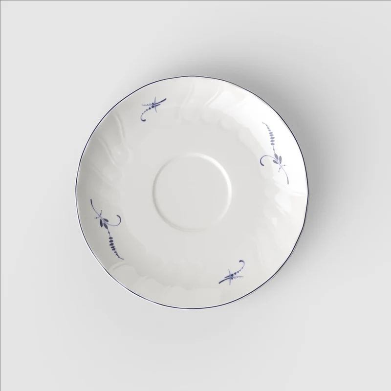 15.8 cm - Vieux Luxembourg Piattino Tazza Tè In Porcellana Premium - Set 6 Pz
