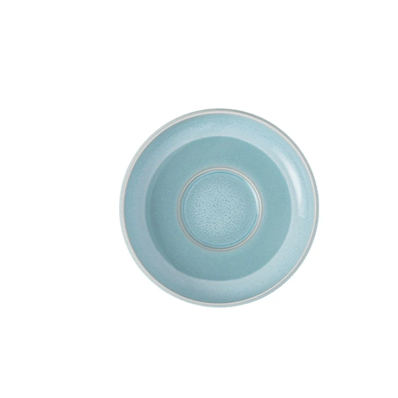 12 cm - Perlemor Aqua Piattino Tazzina Caffè In Porcellana Premium - Set 6 Pz