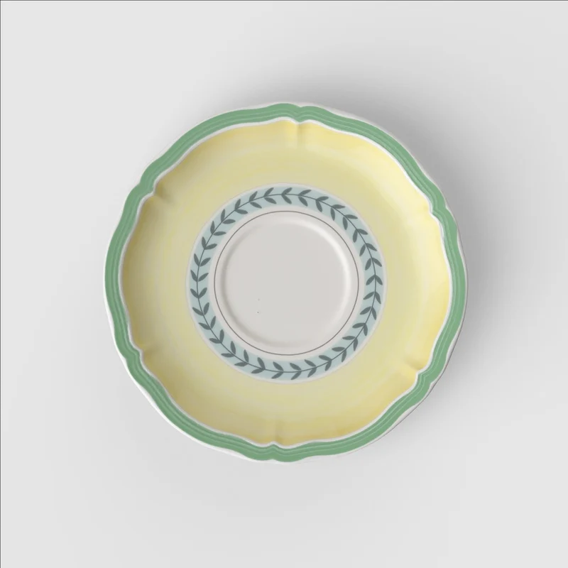 17 cm - French Garden Fleurence Piattino Tazza Cappuccino In Porcellana Premium - Set 6 Pz