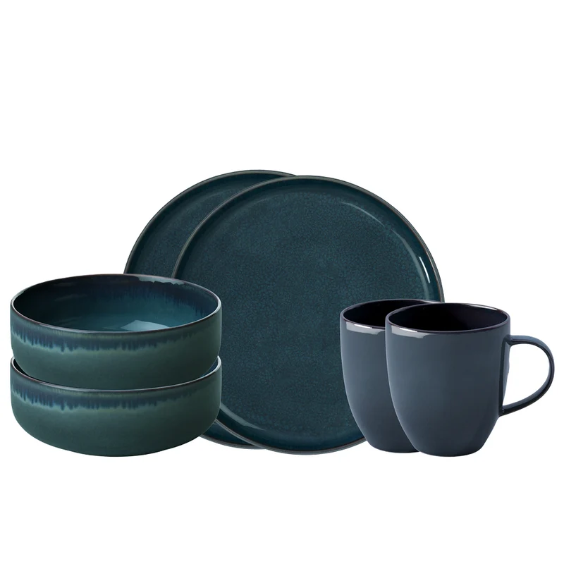 Crafted Denim Servizio Colazione In Porcellana Set 6 Pz