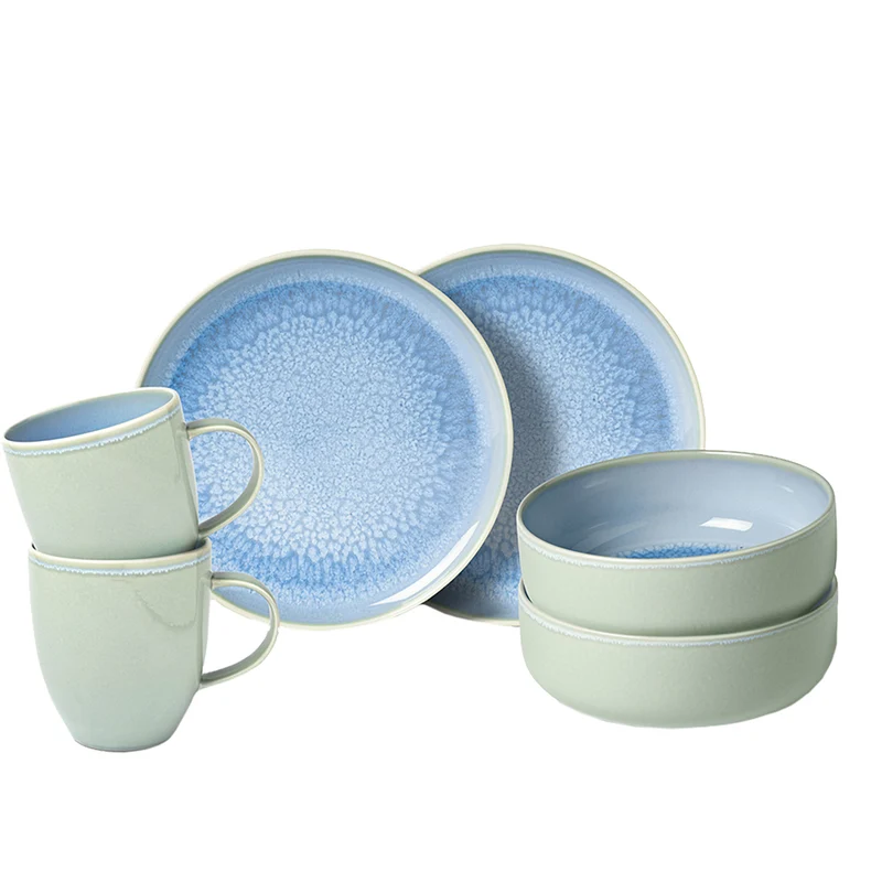 Crafted Blueberry Servizio Colazione In Porcellana Set 6 Pz