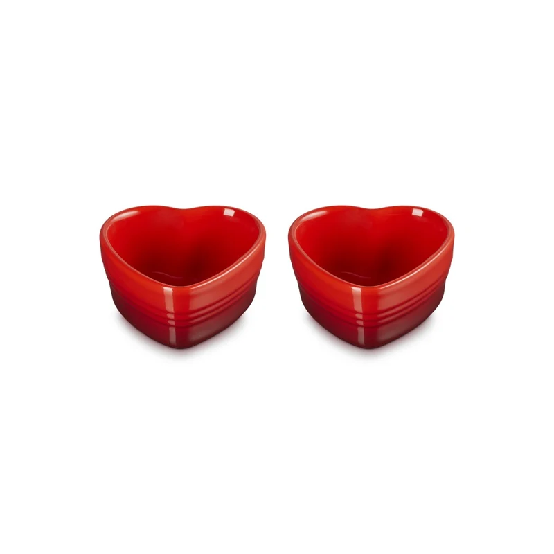 30 cl - Cuore Ramequin In Gres Vetrificato Set 2 Pz