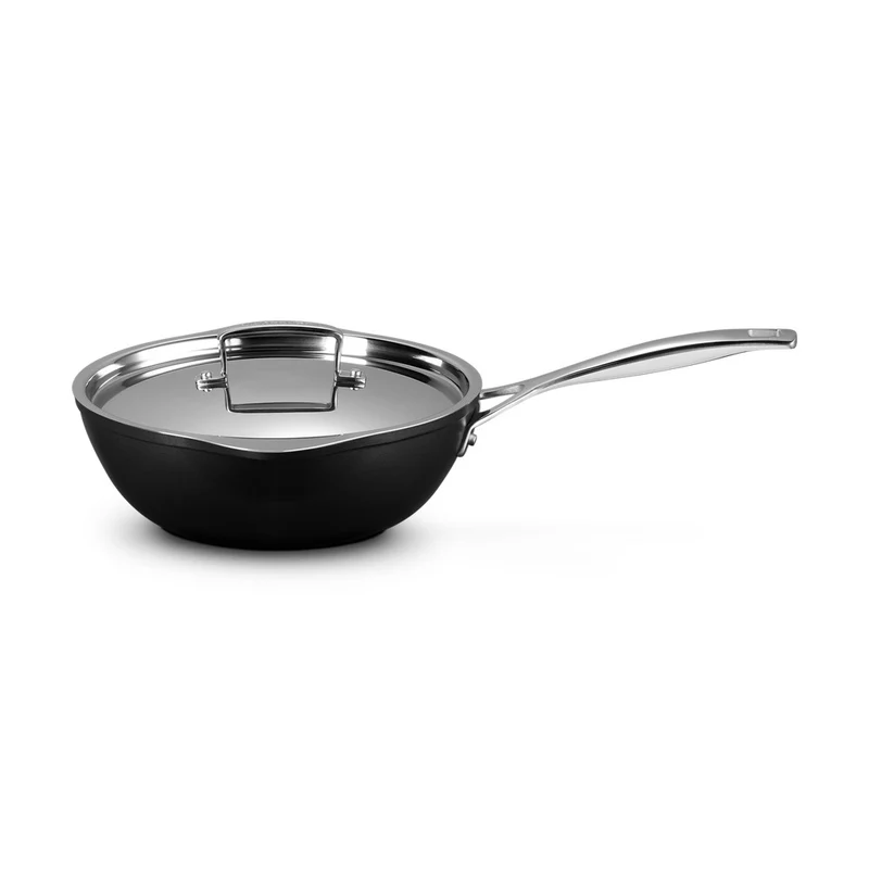 24 cm - Essential Padella Alta Dello Chef Antiaderente Con Doppio Becco In Alluminio