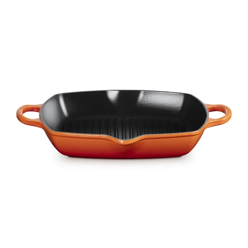 30 cm - Evolution Grill Bistecchiera Quadrato Profondo In Ghisa Vetrificata