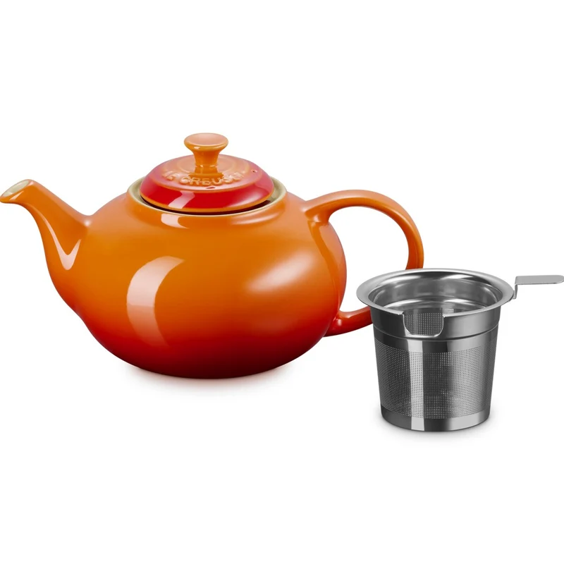 1.3 L - Classic Teiera In Gres Vetrificato Con Infusore Metallico