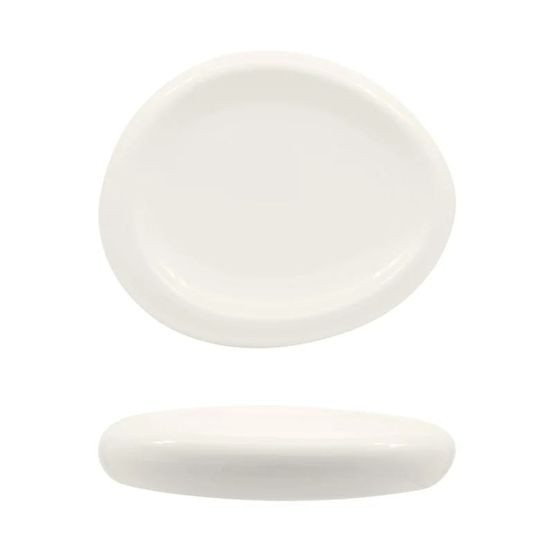 20.6 cm - Selecta Piatto Presentazione Alto Ovale In Porcellana Set 6 Pz