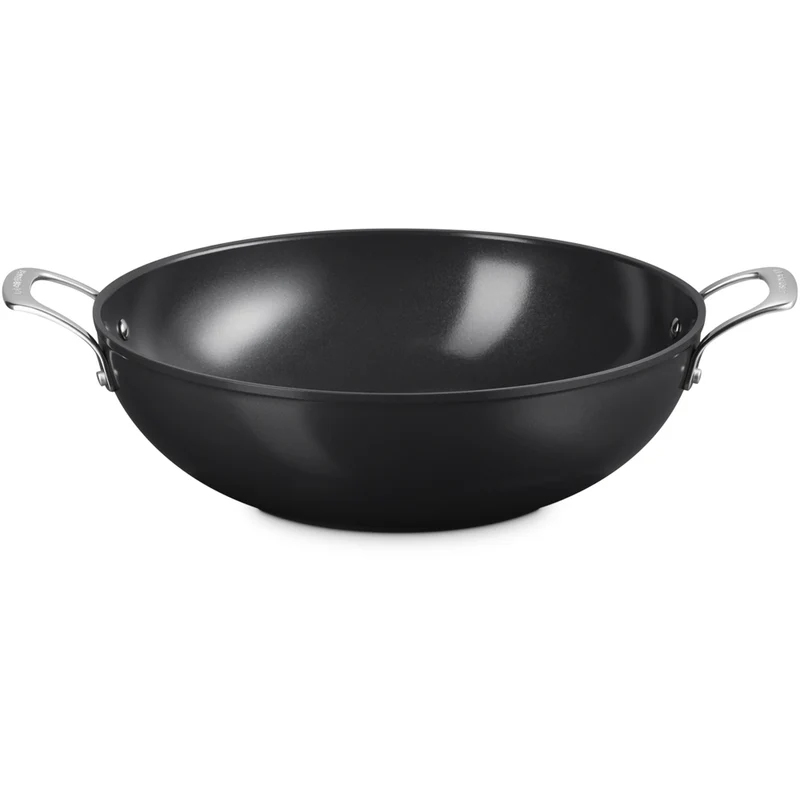 32 cm - Essential Wok Doppia Maniglia Con Rivestimento In Ceramica In Acciaio Inox