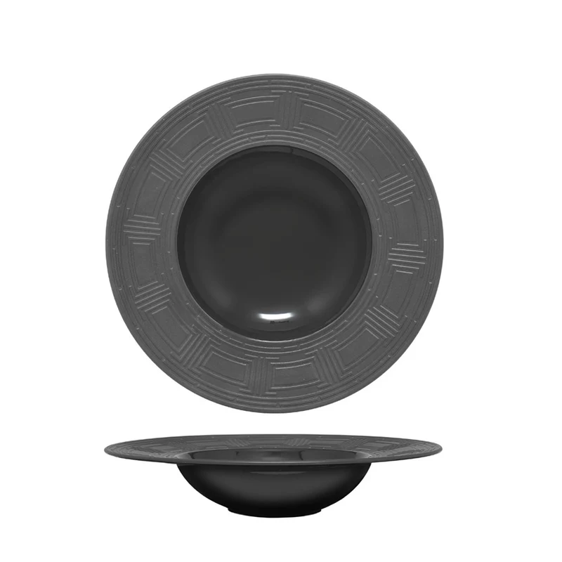 31 cm - Labyrinth Piatto Fondo Gourmet In Porcellana Set 4 Pz