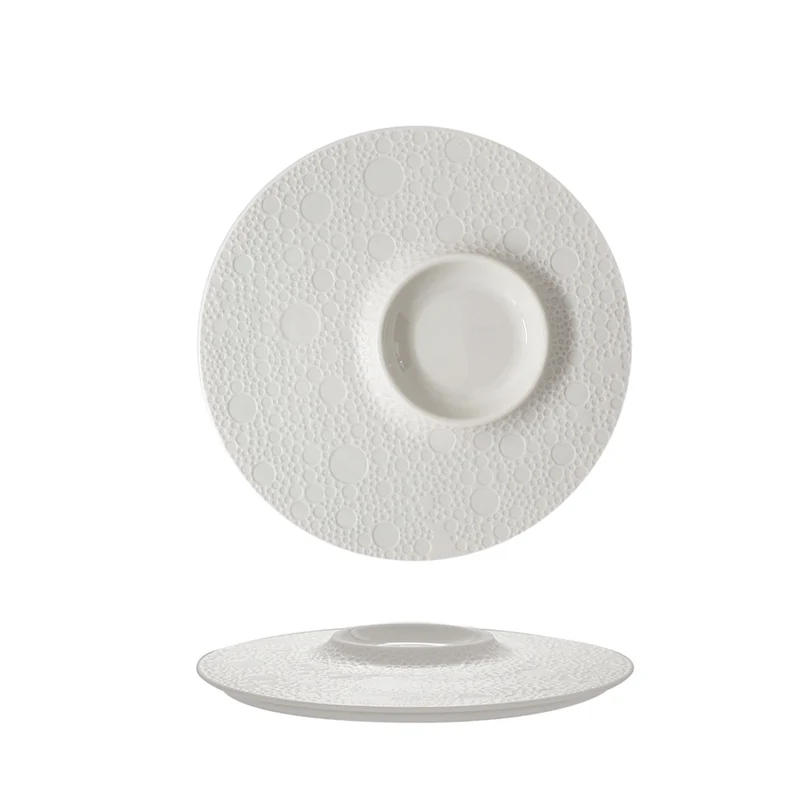 25.7 cm - Moon Piatto Presentazione Decorato In Porcellana Set 4 Pz