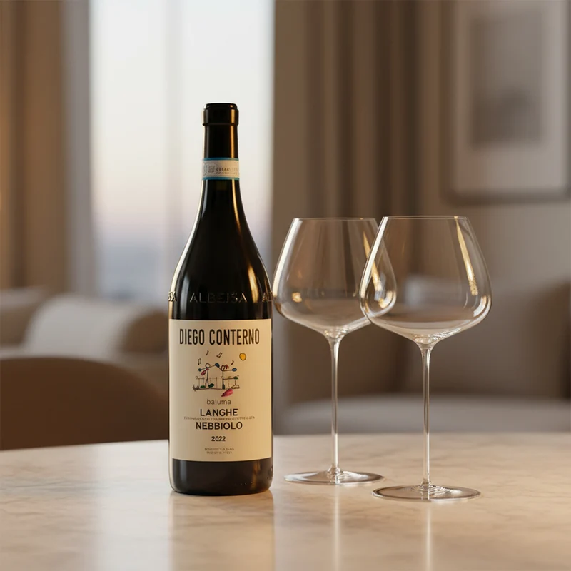Baluma Langhe DOC 2022 Conterno Diego + 2 Calici Burgundy Sapientia 87 cl