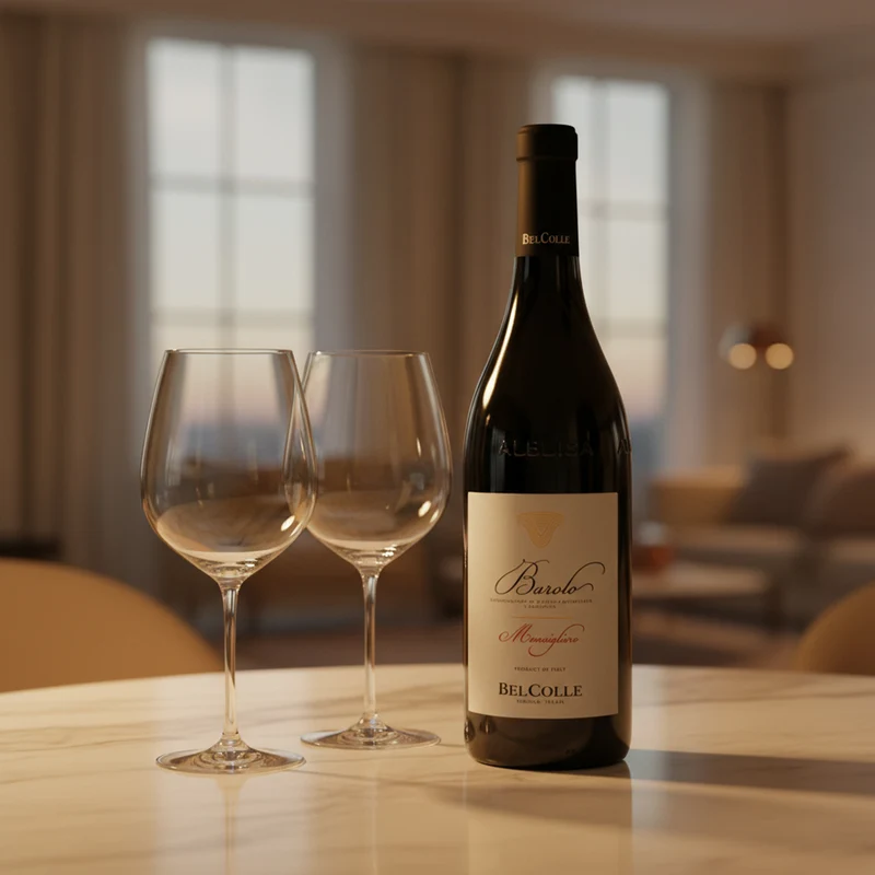 Monvigliero Barolo DOCG 2021 Bel Colle + 6 Calici Vino Rosso Atelier 80 cl