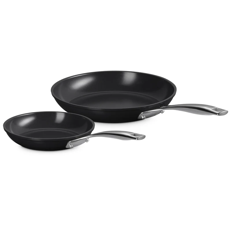 20-26 cm - Essential Set Padelle Basse Antiaderenti Con Rivestimento In Ceramica In Acciaio Inox Set 2 Pz