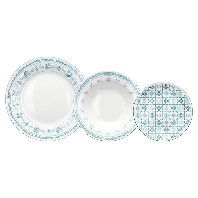 Olympus New Polar Servizio Piatti In Porcellana Set 18 Pz