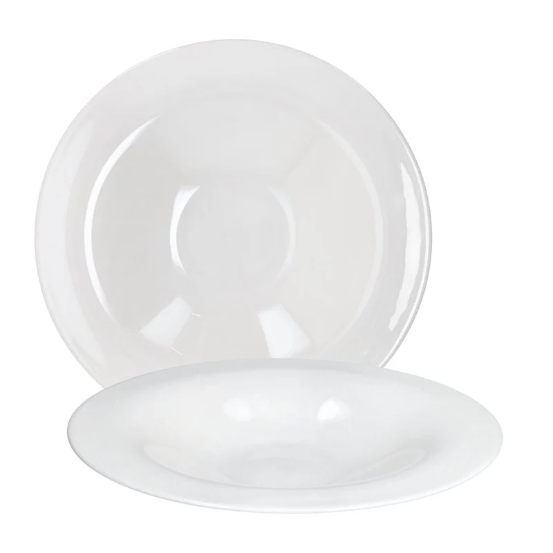 29 cm - Silk Piatto Fondo Gourmet In Porcellana Bone China Set 2 Pz