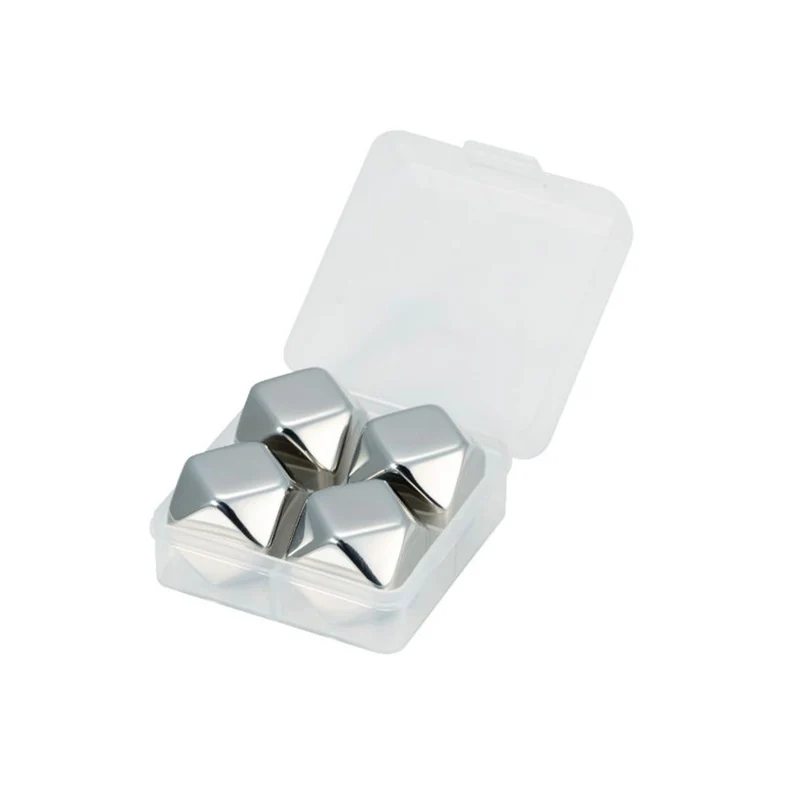 Cubetti Ghiaccio Riutilizzabili In Acciaio Inox Set 4 Pz