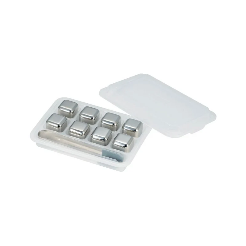 Cubetti Ghiaccio Riutilizzabili In Acciaio Inox Con Molla Set 8 Pz