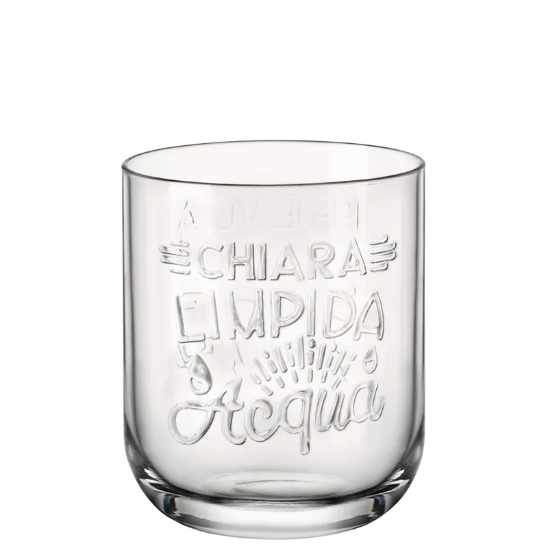 39.5 cl - Graphica Bicchiere Acqua In Vetro Decorato - Set 6 Pz