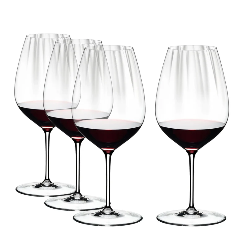 83.4 cl - Performance Calice Vino Rosso Cabernet Merlot in Vetro - Set 4 Pz