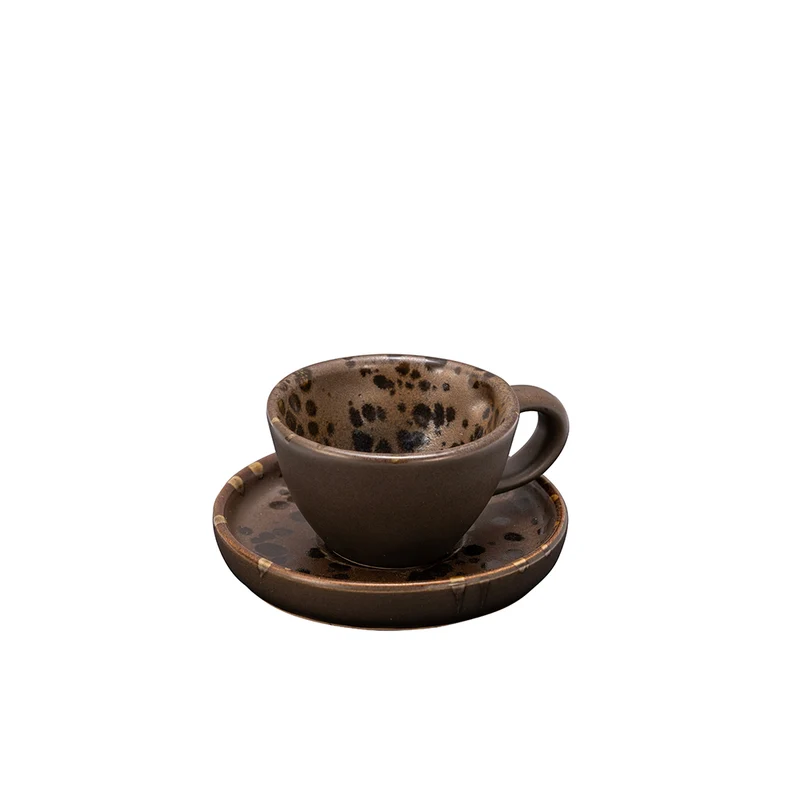 8 cl - Phobos Tazza Caffè Con Piattino In Stoneware Set 6 Pz