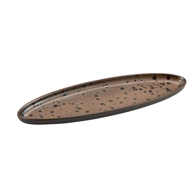 31x10 cm - Phobos Vassoio Ovale In Stoneware Set 6 Pz