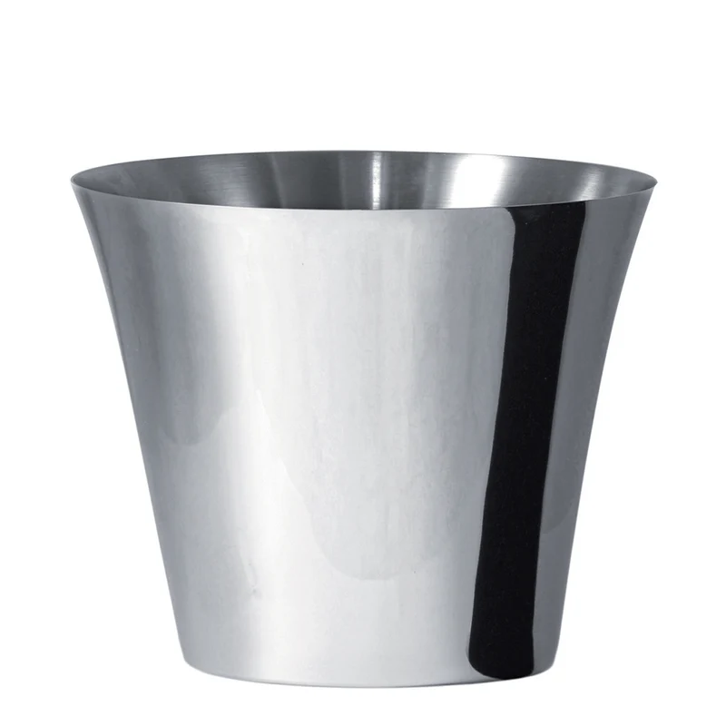 Ø 24 x H.22.5 - Modern Secchiello Portabottiglie Rotondo In Acciaio Inox 18-10