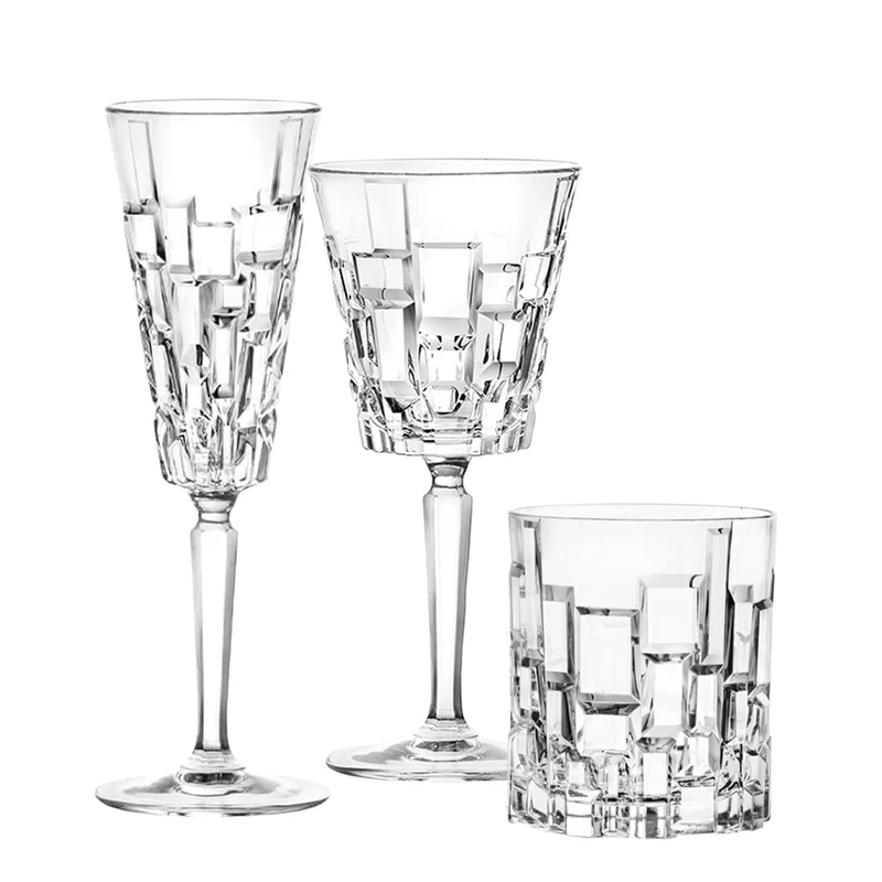 Etna Set Calici e Bicchieri In Vetro Cristallino Luxion Set 18 Pz