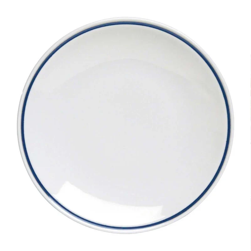 26 cm - AZ Piatto Piano In Porcellana Bianca con filo blu Set 12 Pz