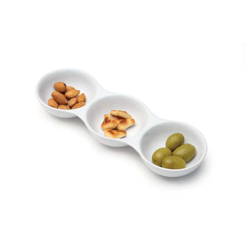23 X 7.5 cm - Party Antipastiera 3 Bowl In Porcellana Set 6 Pz