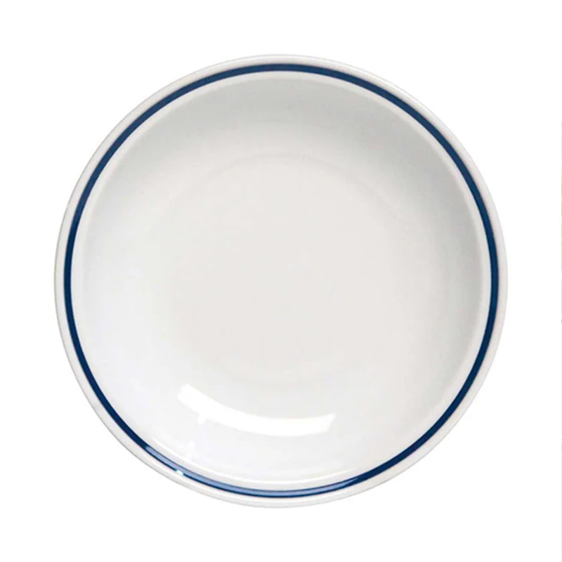 18 cm - AZ Piatto Fondo In Porcellana Bianca con filo blu Set 12 Pz