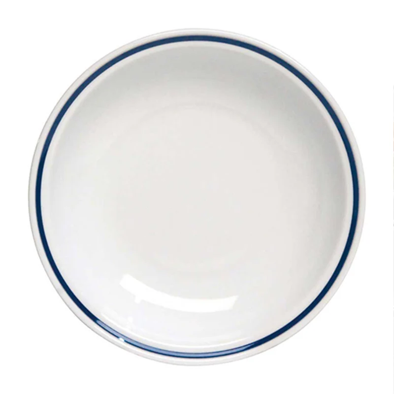 21 cm - AZ Piatto Fondo In Porcellana Bianca con filo blu Set 12 Pz