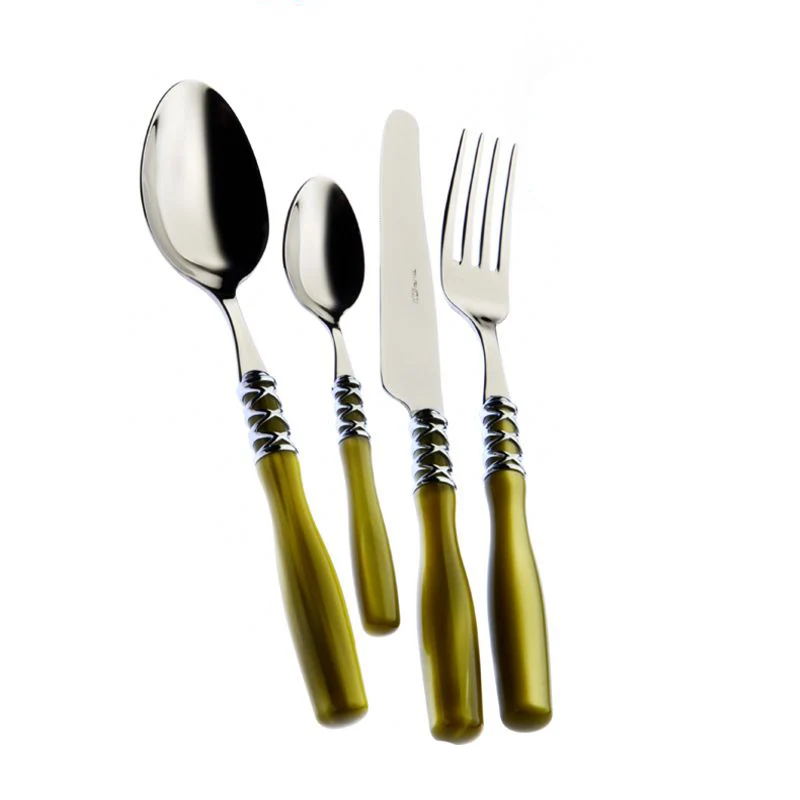 Arianna Servizio Posate Ghiera Cromata Acciaio Inox - Set 24 Pz