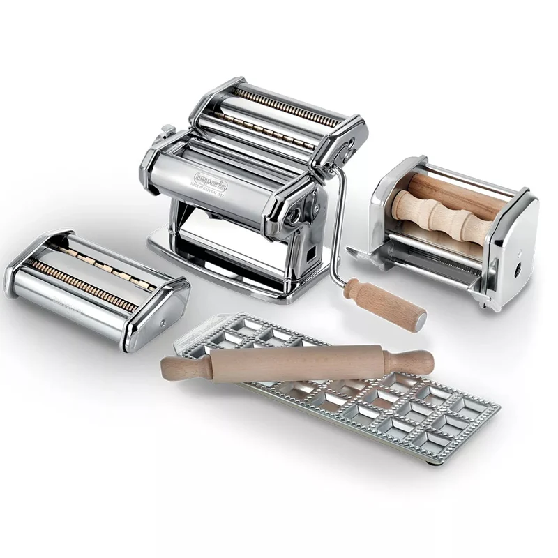 La Fabbrica Della Pasta Macchina per la Pasta In Acciaio Con Accessori - Set 3 Pz