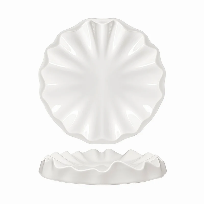 28.5 cm - Magnesium Clif Piatto Presentazione In Porcellana Set 2 Pz