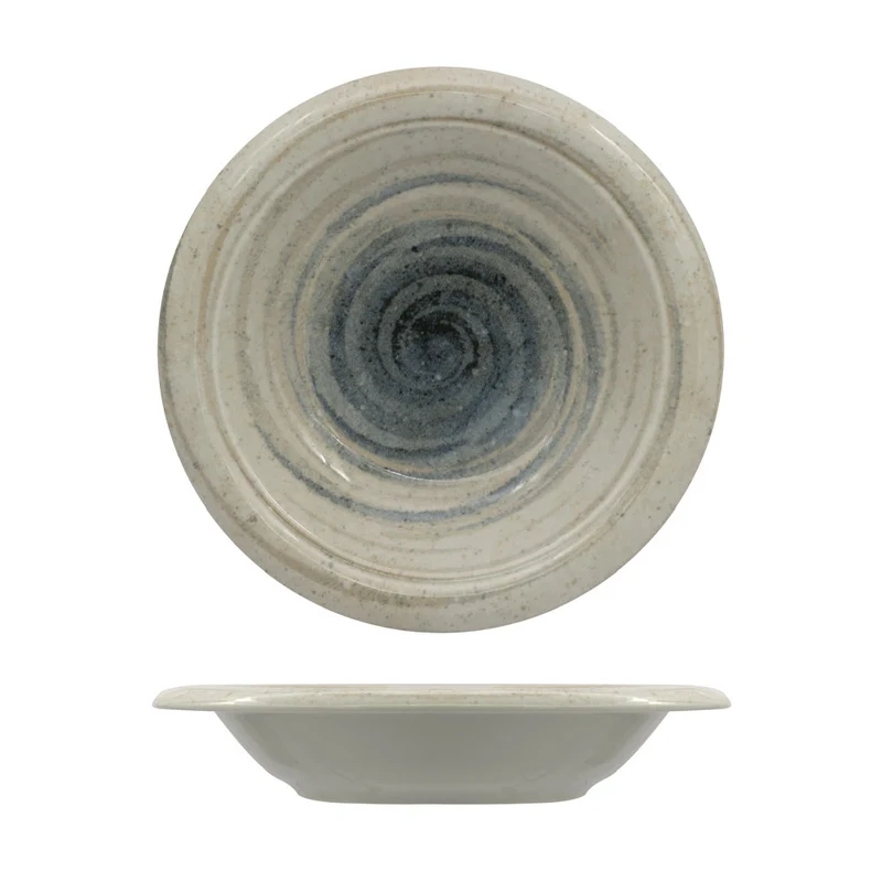 28 cm - Giotto Around Piatto Fondo Pasta In Porcellana Set 6 Pz