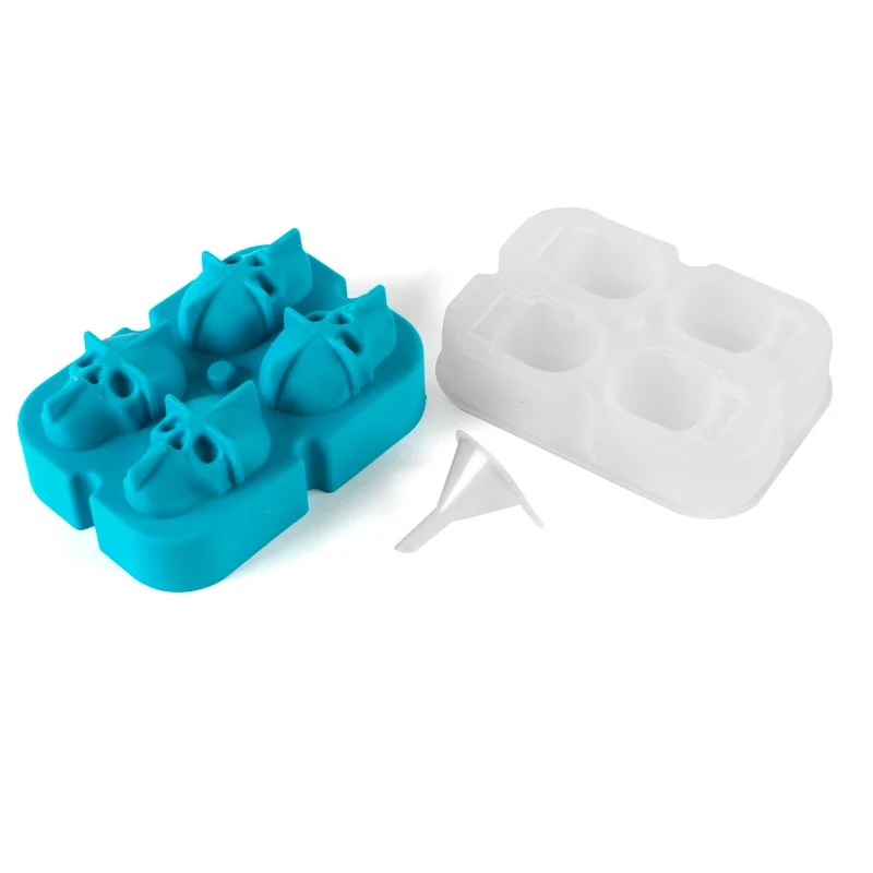 4 Forme - Mixage Stampo Teschi Ghiaccio In Silicone